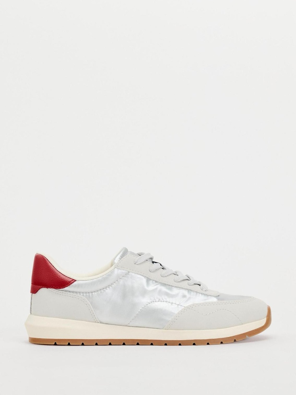 Zara White Sneakers with Pink Heel Accent